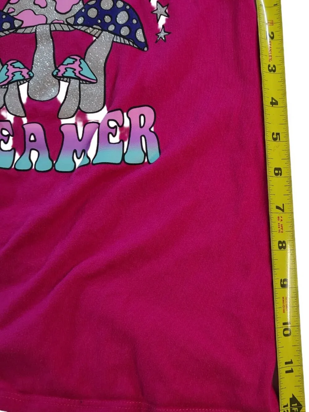 Girls Red Large Short Sleeve The Childrens Place Dreamer Glitter Themed T-Shirt